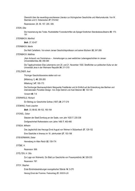 Zeitschrift für Thüringische Geschichte ZThG Bde. 1 bis 45 ...