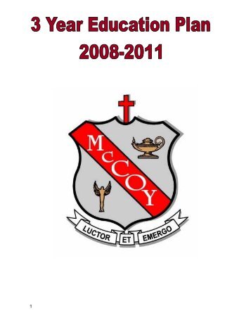 Three Year Education Plan (pdf) - McCoy High School