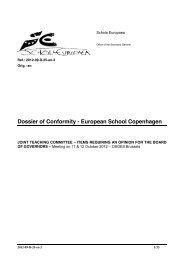 Dossier of Conformity - European School Copenhagen