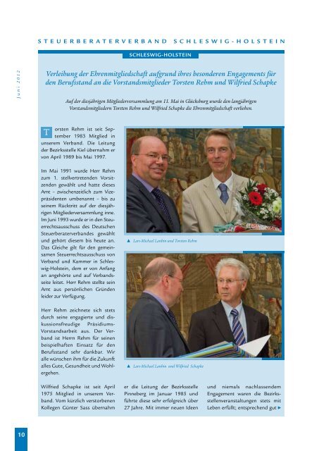 Ausgabe 2/2012 - Steuerberaterverband Schleswig-Holstein