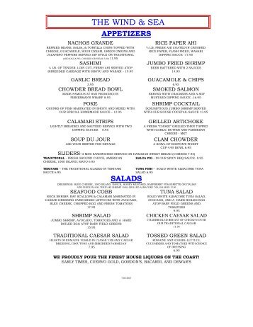 CAFE MENU - Wind & Sea Restaurant