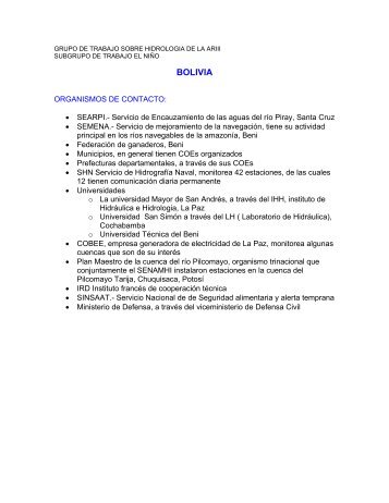 Bolivia (pdf) - MOP DGA DivisiÃ³n de HidrologÃ­a