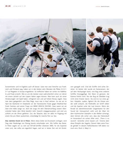 www.sailing–journal.de | ausgabe 04 / 2008 | august / september