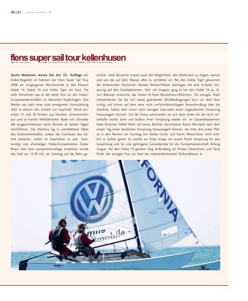 www.sailing–journal.de | ausgabe 04 / 2008 | august / september
