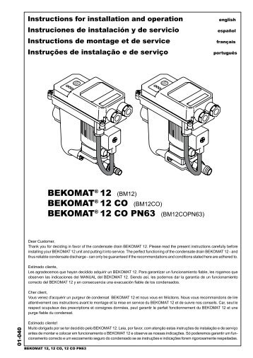 bekomatÂ® 12 co pn63 - BEKO TECHNOLOGIES GmbH