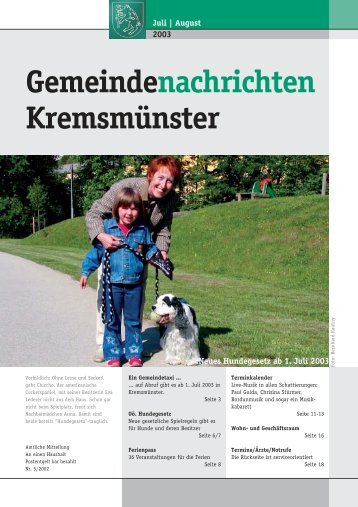 Gemeindenachrichten Kremsmünster - Marktgemeinde Kremsmünster