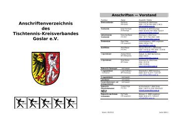 Anschriften - TTKV Goslar eV