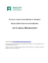 FARM March 2011 Participation Report Actuarial Highlights - Facility ...