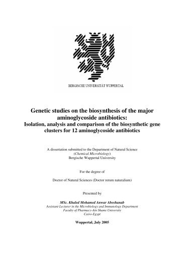 Genetic studies on the biosynthesis of the major aminoglycoside ...