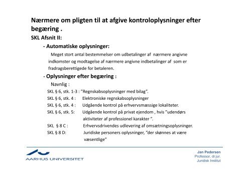 Skattekontrol Aktuelle spÃ¸rgsmÃ¥l og udfordringer. - Danmarks ...