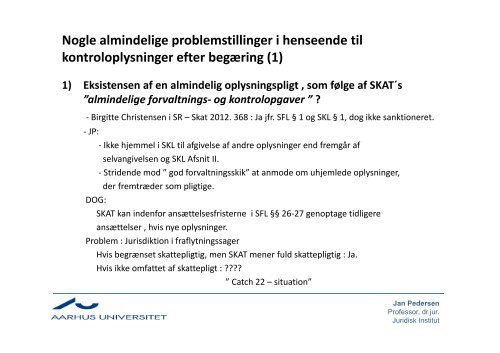 Skattekontrol Aktuelle spÃ¸rgsmÃ¥l og udfordringer. - Danmarks ...