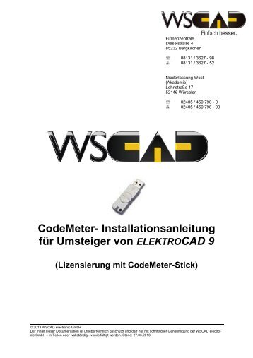 CodeMeter- Installationsanleitung fÃ¼r Umsteiger von ... - wscad