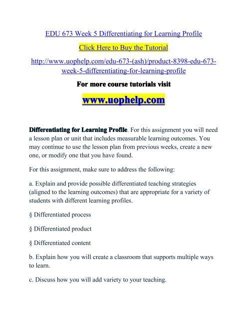 EDU 673 Week 5 Differentiating for Learning Profile.pdf