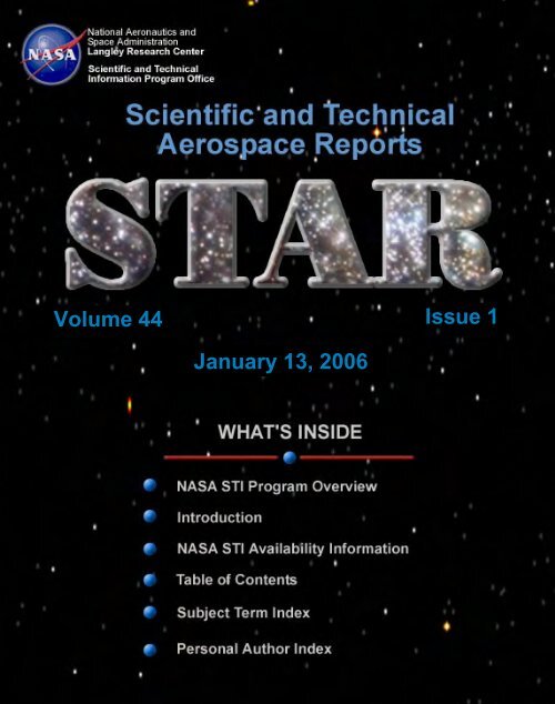 NASA Scientific and Technical Aerospace Reports