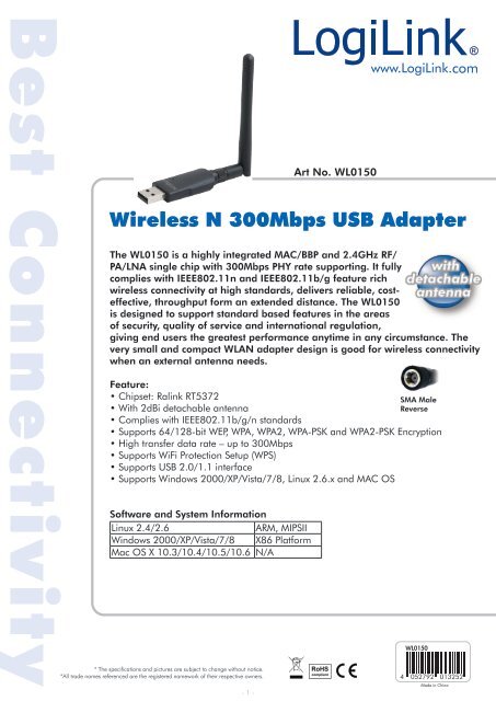 Wireless N 300Mbps USB Adapter