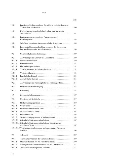 Umwelt und Straßenverkehr