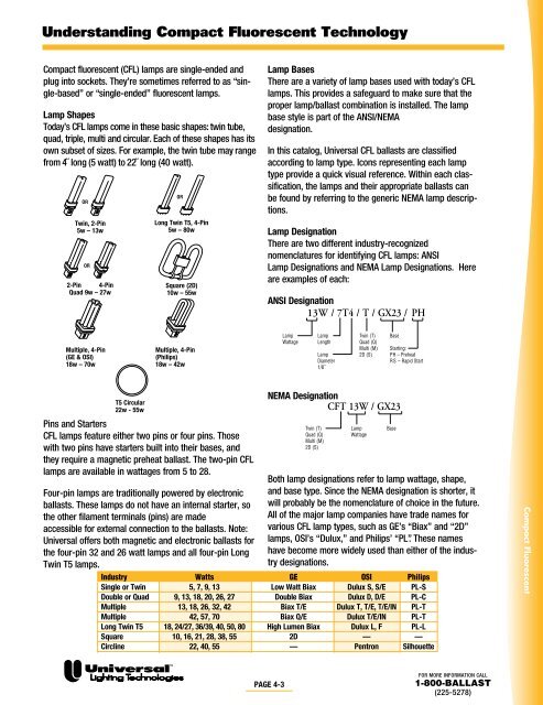 triadÂ® electronic ballasts - Conserve-A-Watt Lighting, Inc