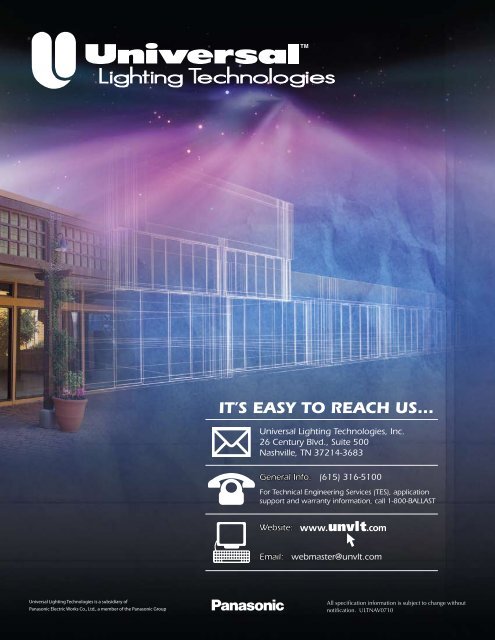 triadÂ® electronic ballasts - Conserve-A-Watt Lighting, Inc