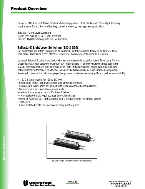 triadÂ® electronic ballasts - Conserve-A-Watt Lighting, Inc