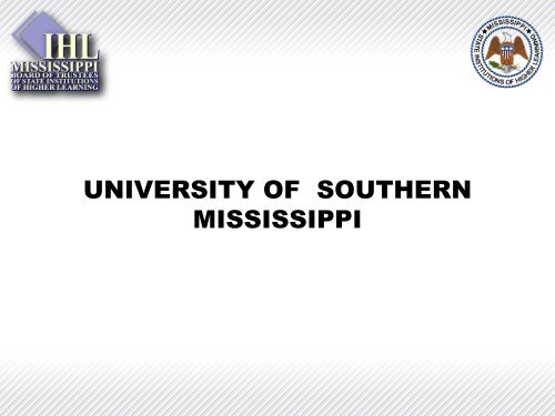 POWERPOINT HAND-OUT - Mississippi Board of Trustees of State ...