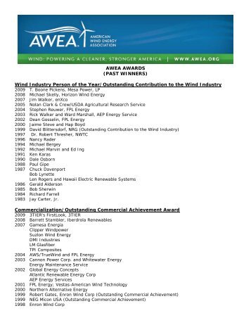 AWEA AWARDS