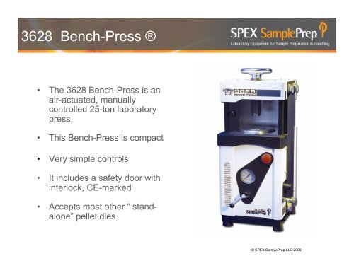 Pellet Presses and XRF accessories - SPEX SamplePrep