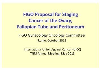 FIGO Proposal for Staging Cancer of the Ovary, Fallopian Tube and ...