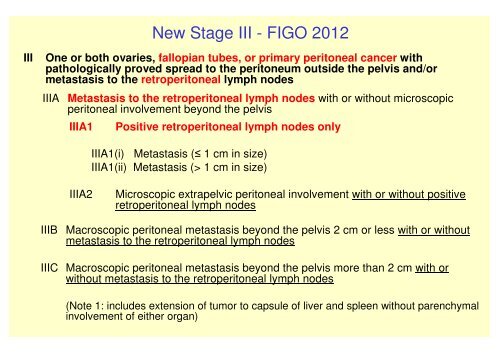 FIGO Proposal for Staging Cancer of the Ovary, Fallopian Tube and ...