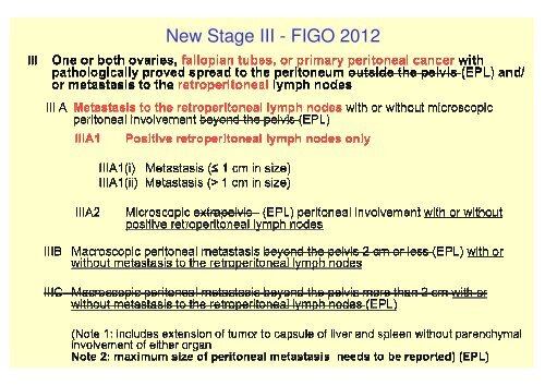 FIGO Proposal for Staging Cancer of the Ovary, Fallopian Tube and ...