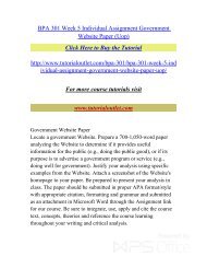 BPA 301 Week 5 Individual Assignment Government We. /Tutorialoutlet