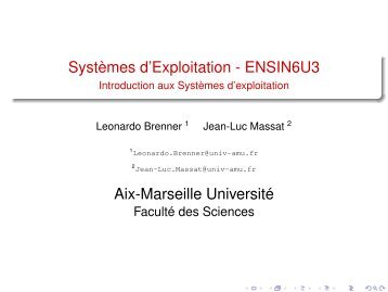 SystÃ¨mes d'Exploitation - ENSIN6U3 - Introduction aux ... - LSIS