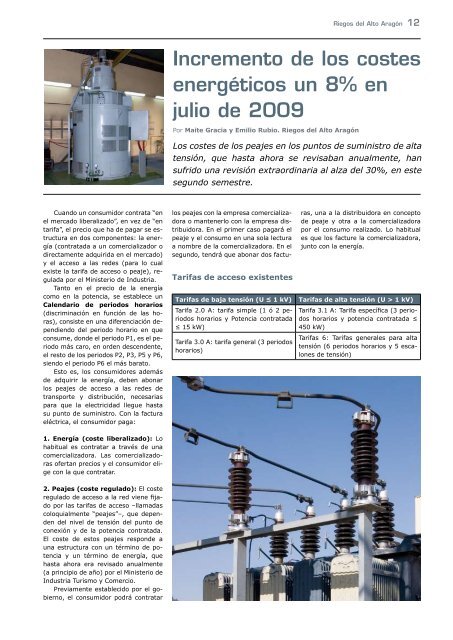 BoletÃ­n Informativo nÂº 26 (Julio de 2009) - Riegos del Alto AragÃ³n