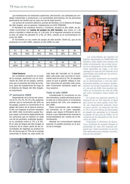 BoletÃ­n Informativo nÂº 26 (Julio de 2009) - Riegos del Alto AragÃ³n