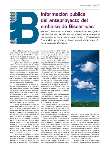 BoletÃ­n Informativo nÂº 26 (Julio de 2009) - Riegos del Alto AragÃ³n