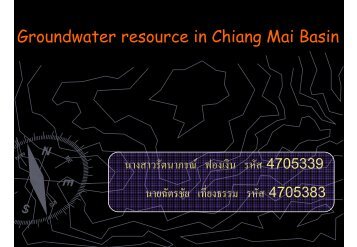 Groundwater resource in Chiang Mai Basin