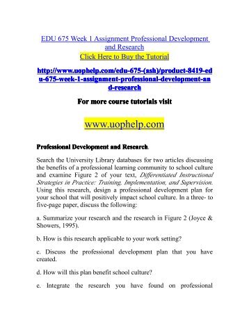 EDU 675 Week 1 Assignment Professional Development and Research.pdf