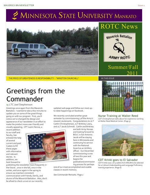 Maverick Battalion 2011 Summer/Fall Newsletter - College of ...