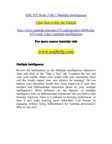 EDU 675 Week 3 DQ 1 Multiple Intelligences.pdf