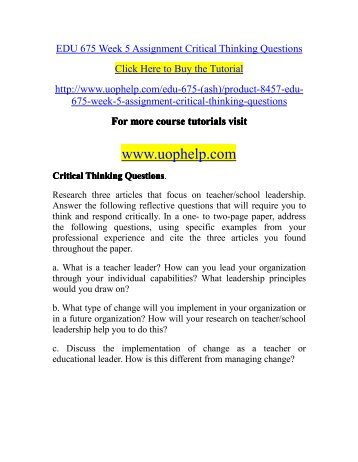 EDU 675 Week 5 Assignment Critical Thinking Questions.pdf