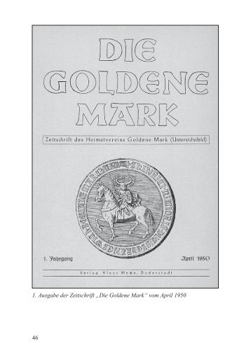 46 1. Ausgabe der Zeitschrift „Die Goldene Mark“ vom April 1950
