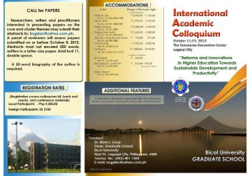 International Academic Colloquium Flyer - Bicol University