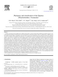 Phylogeny and classification of the Digenea (Platyhelminthes ...