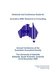 Abstracts and Conference Guide for Acoustics 2009: Research to ...