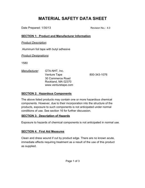 1580 MSDS.pdf - Venture Tape