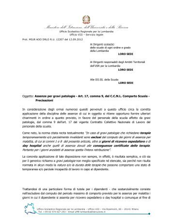 Circolare USR Lombardia n. 12207 del 12.09.2012 - Gilda Venezia