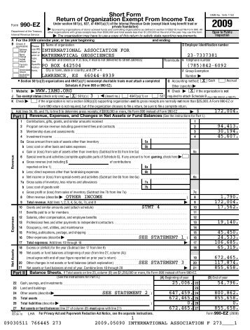 Short Form Return of Organization Exempt From Income Tax ... - IAMG