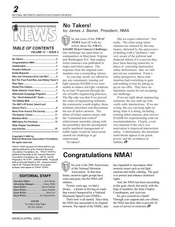 by James J. Baxter, President, NMA - National Motorists Association