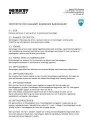 VEDTEKTER FOR HAMARØY KOMMUNES BARNEHAGER