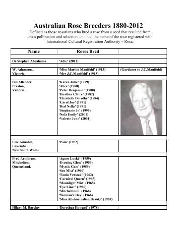 from 1880 - National Rose Society of Australia