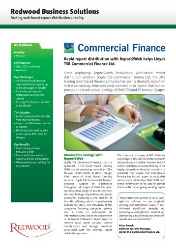Lloyds TSB Commercial Finance Ltd. - Redwood Software